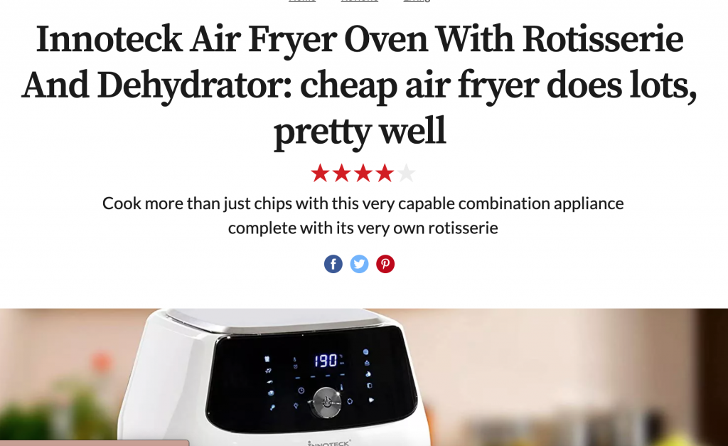 innoteck air fryer pr article